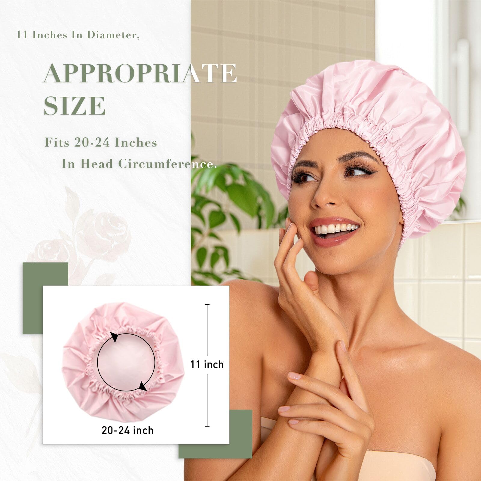 Edoneery large cap covers long hair and braids for splash free washing.