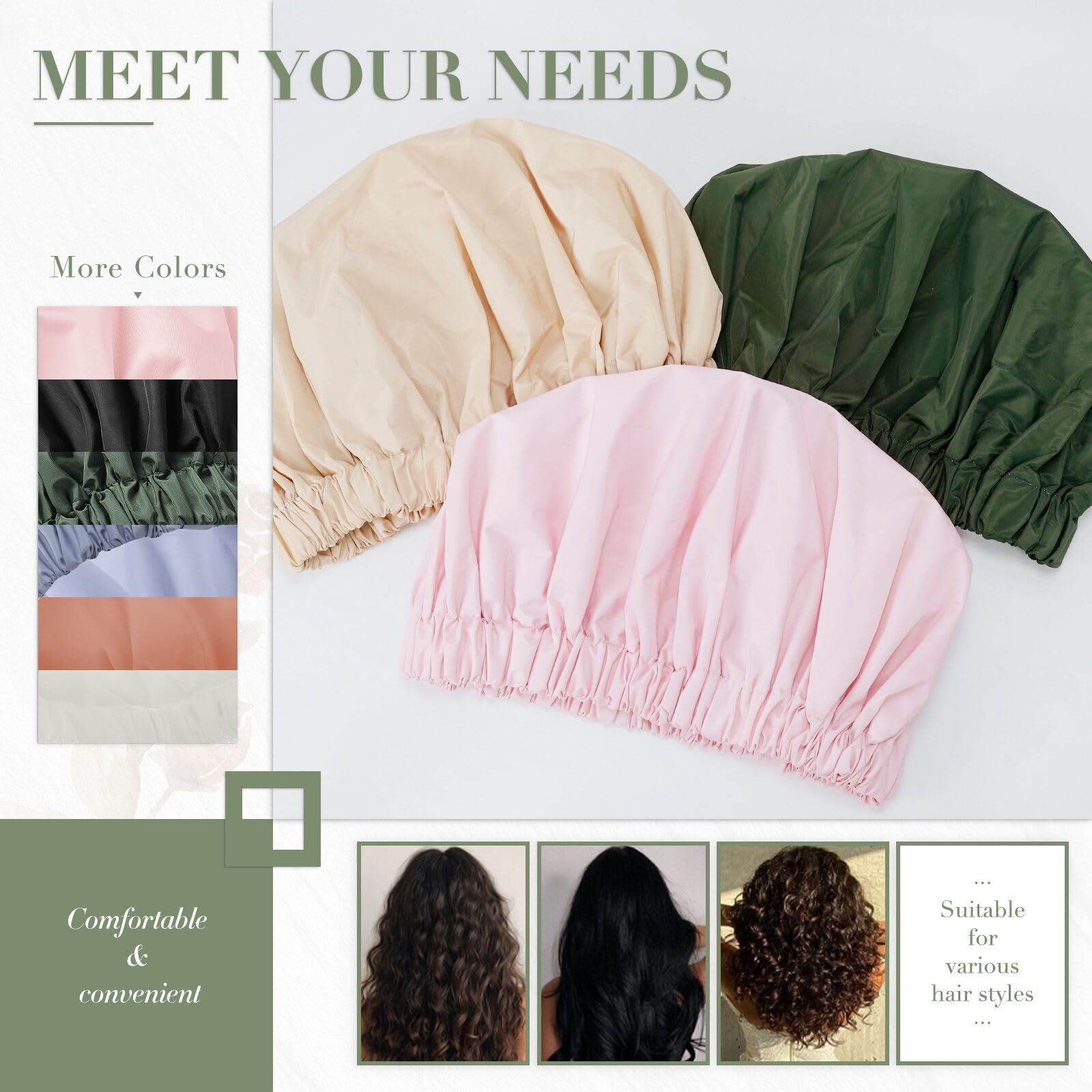 Edoneery gray-yellow cap adds fashionable touch while protecting hair from moisture