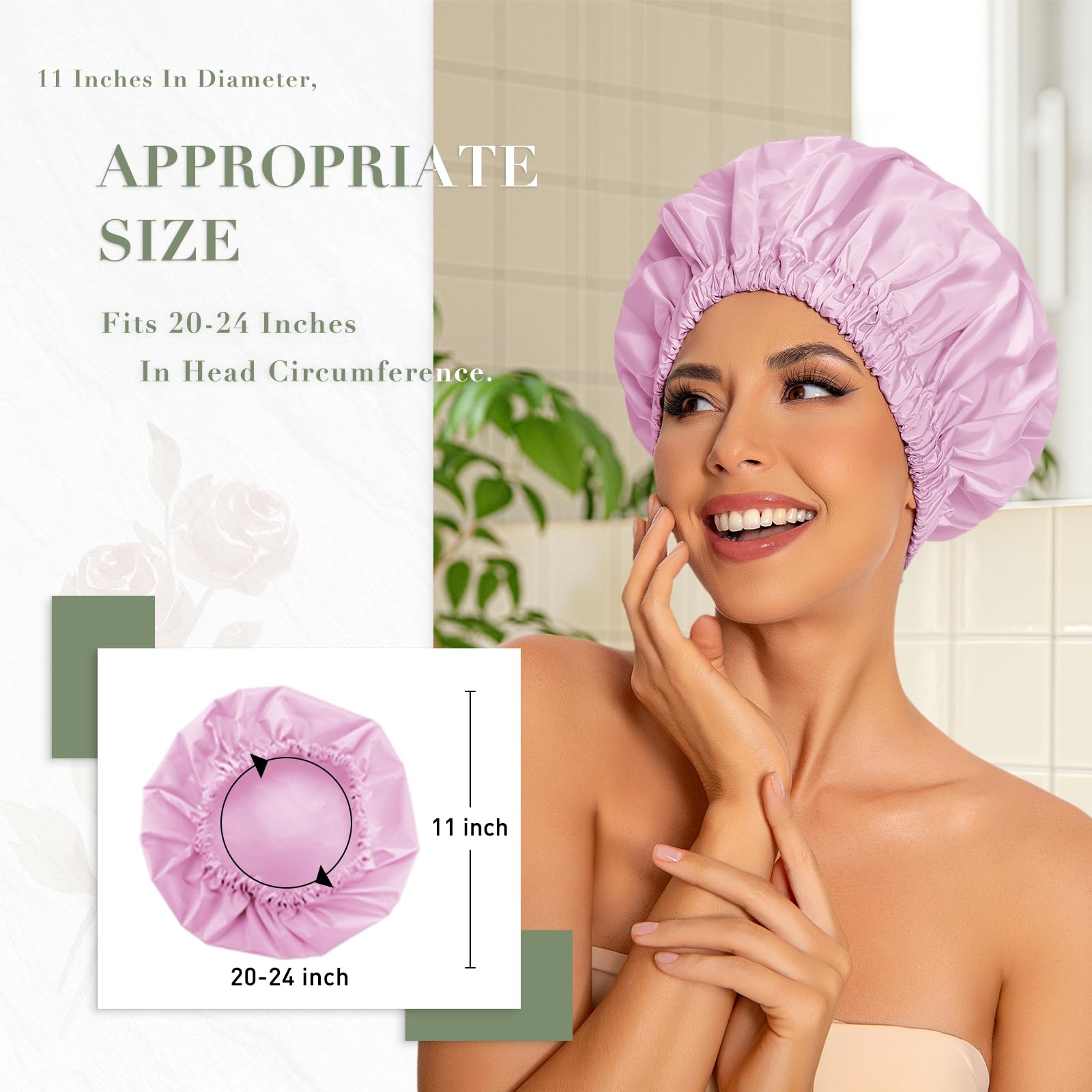 Edoneery waterproof bonnet protects hair from splashes and steam