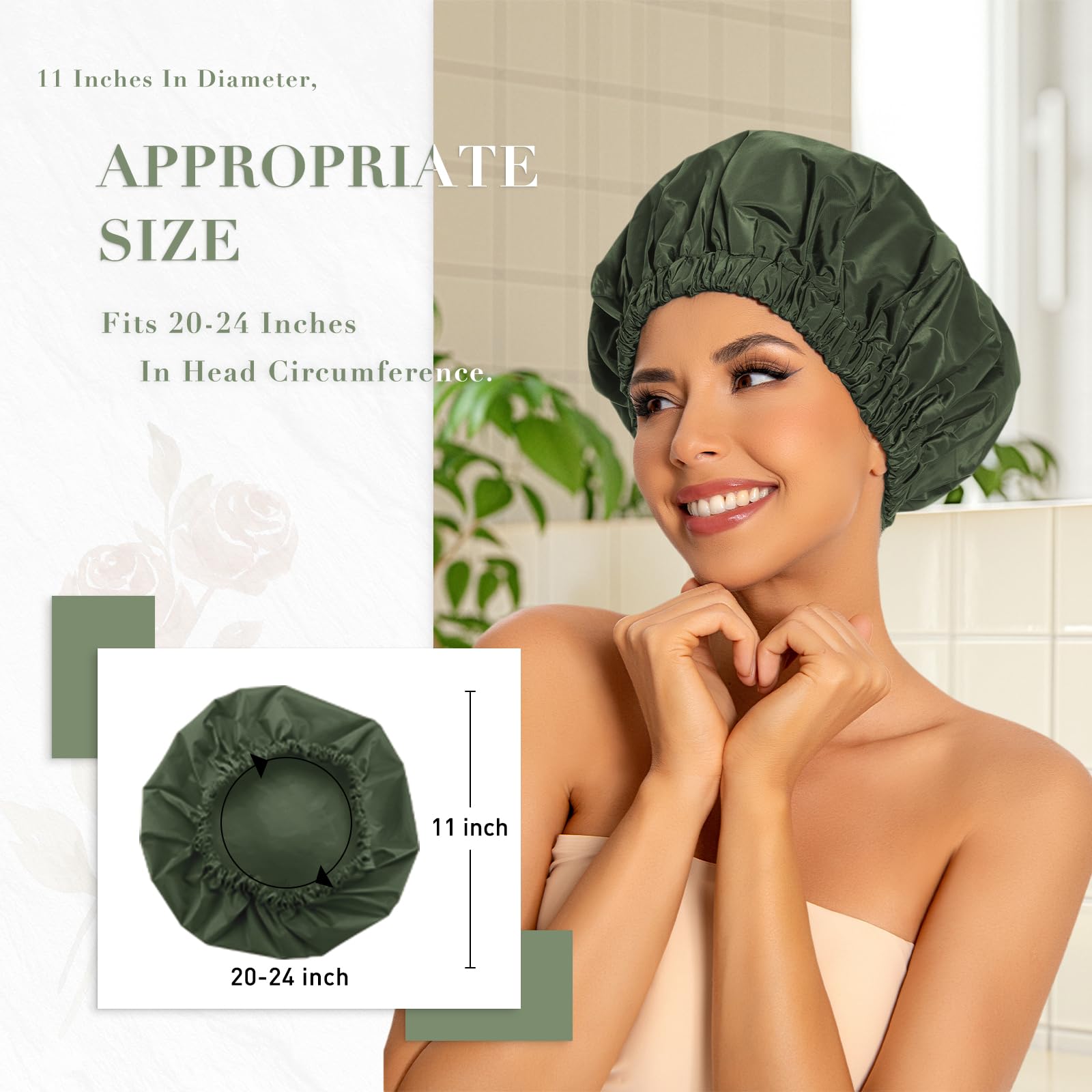 Edoneery waterproof polyester material protects hair from water, steam, and splashes.