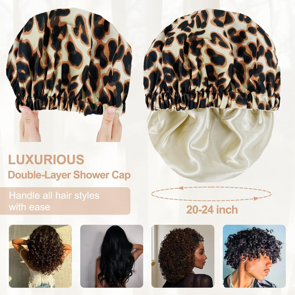 Edoneery waterproof shower cap with elastic band for secure fit