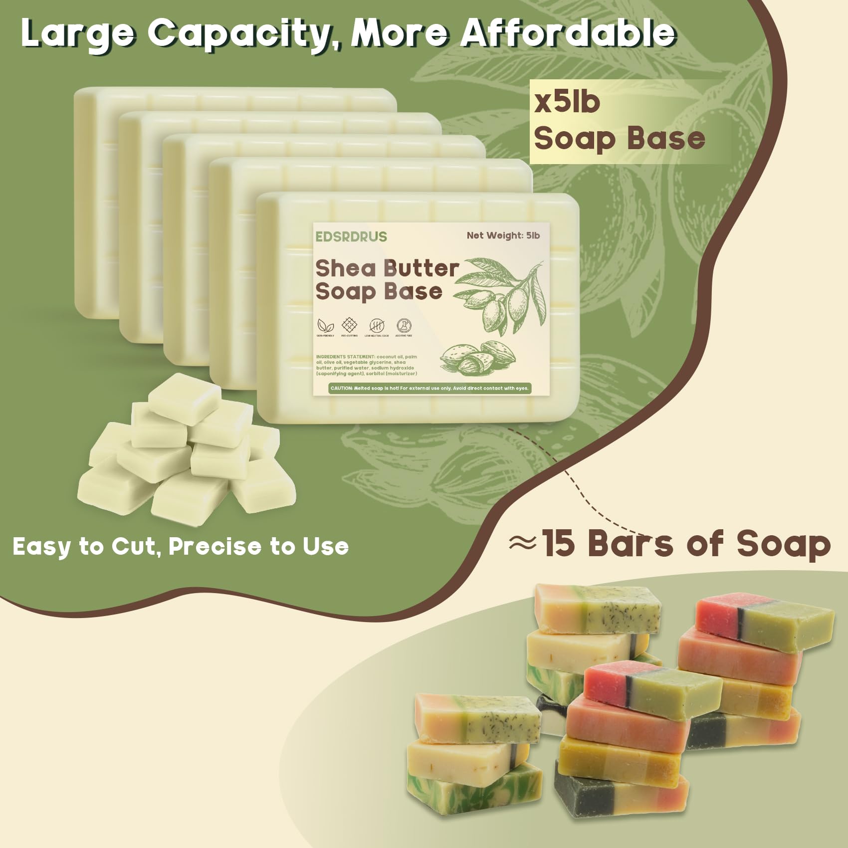 EDSRDRUS glycerin base melts and pours smoothly for quick soap making