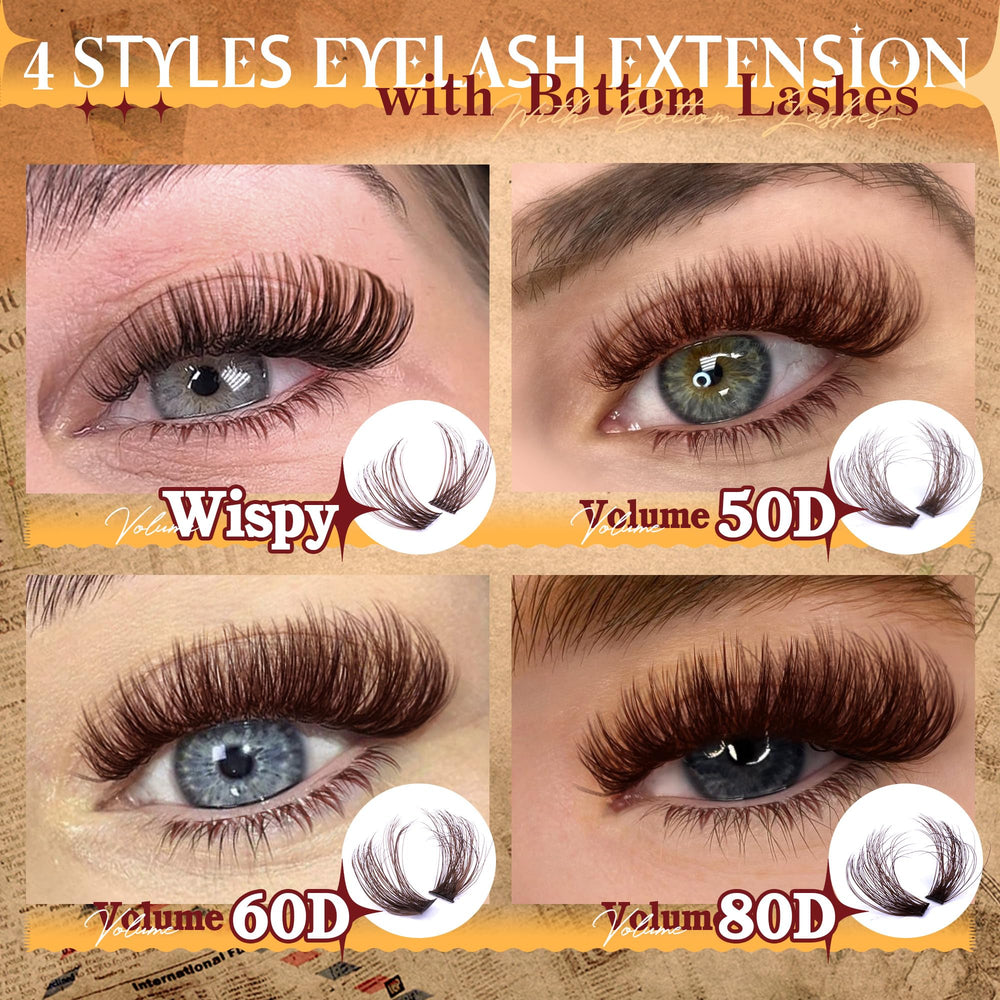 Eefofnn brown lash clusters bottom lashes 5-6mm to subtly frame the eyes.