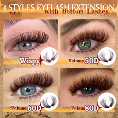 Eefofnn brown lash clusters bottom lashes 5-6mm to subtly frame the eyes.