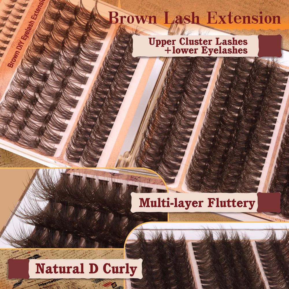 Eefofnn wispy brown lash clusters offer natural daily looks and easy application.