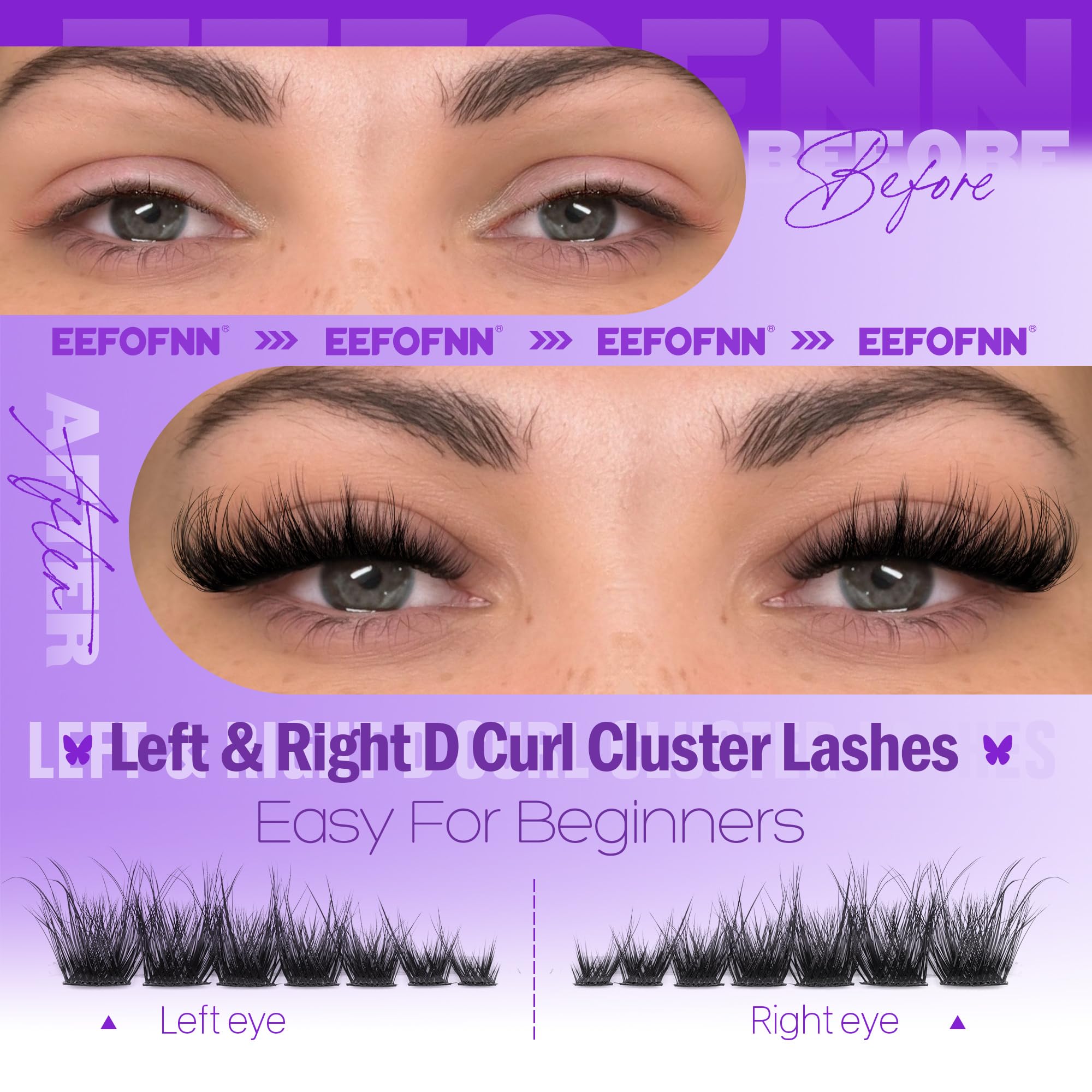 Eefofnn d-curly lash band close-up shows easy, comfortable wear