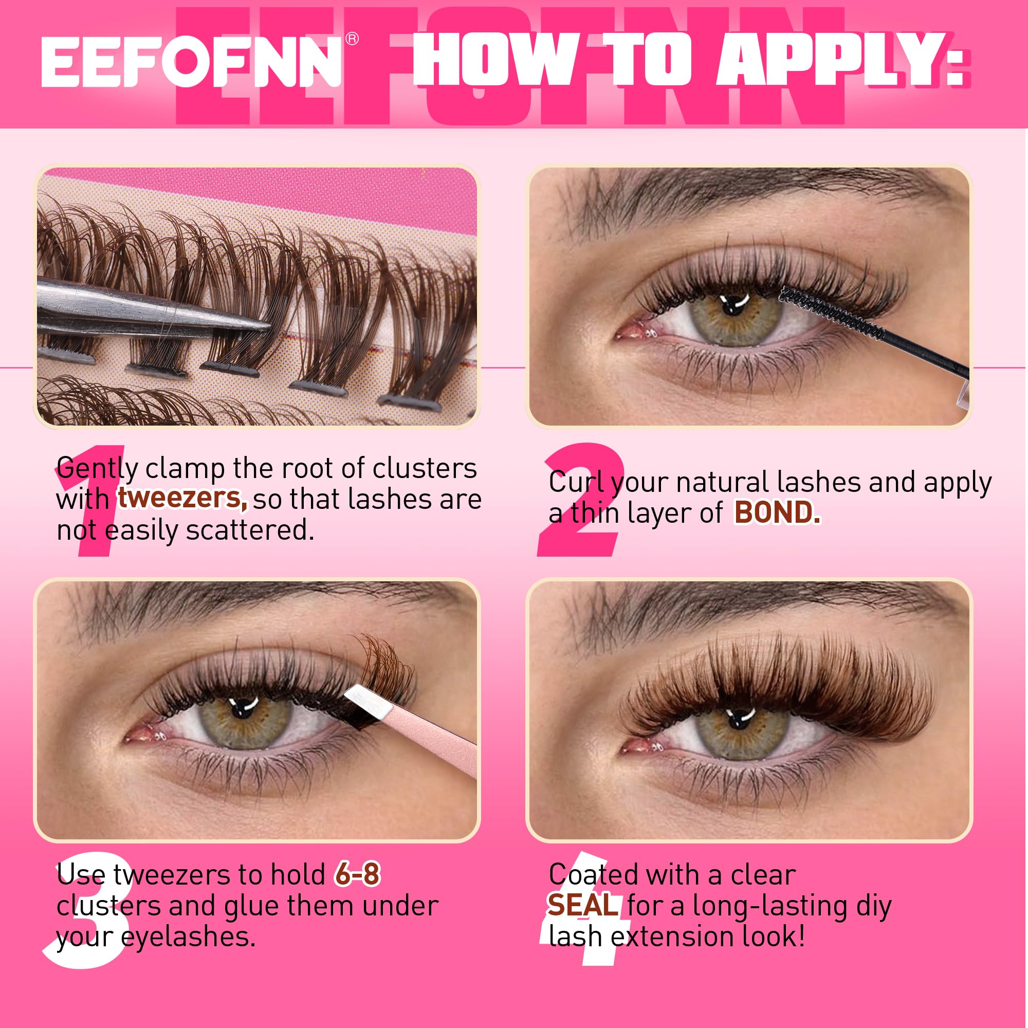 Eefofnn diy home eyelash-extension setup for at-home results.
