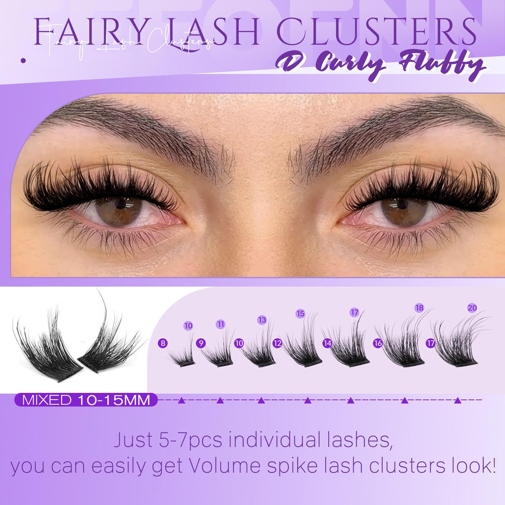 Eefofnn diy-lash-extension-clusters home-use close-up for at-home styling
