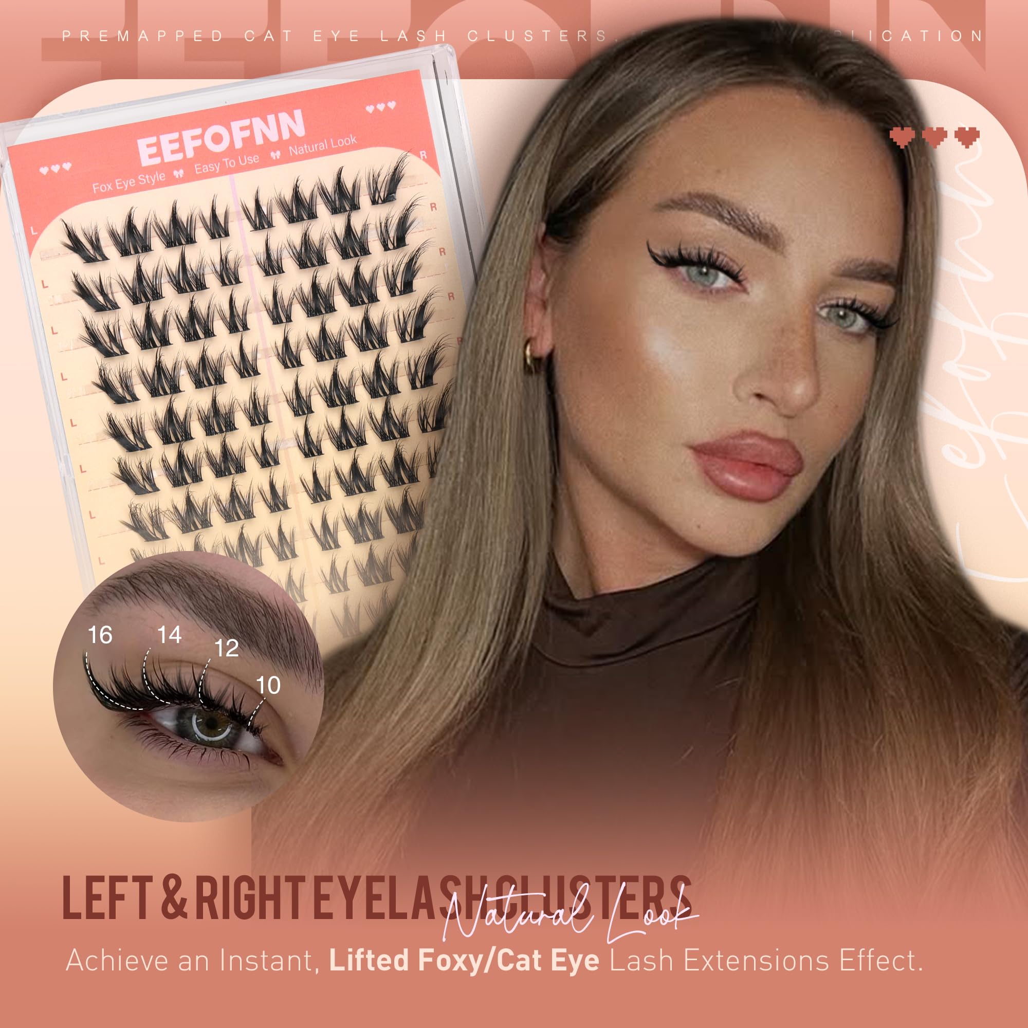 Eefofnn outward-curled spikes create outward lift per eye