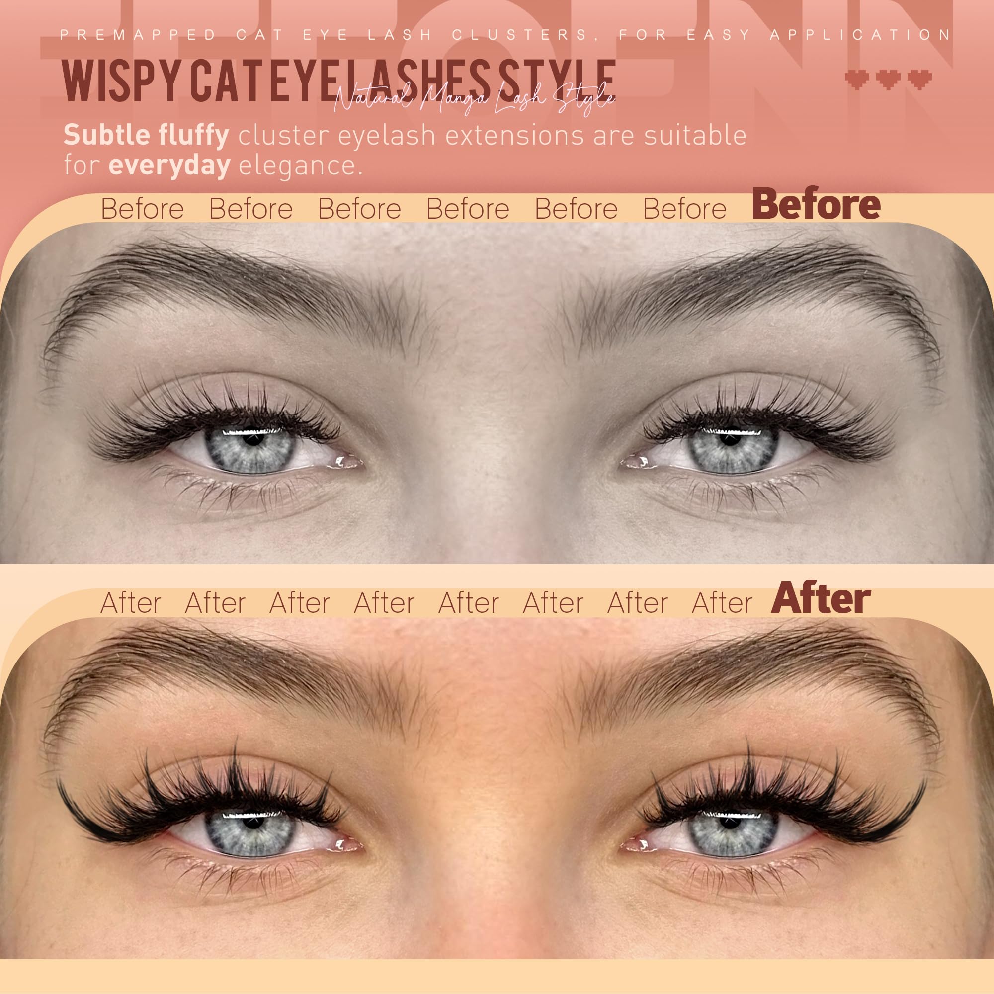 Eefofnn wide-band wispy design enables beginner-friendly lash drama