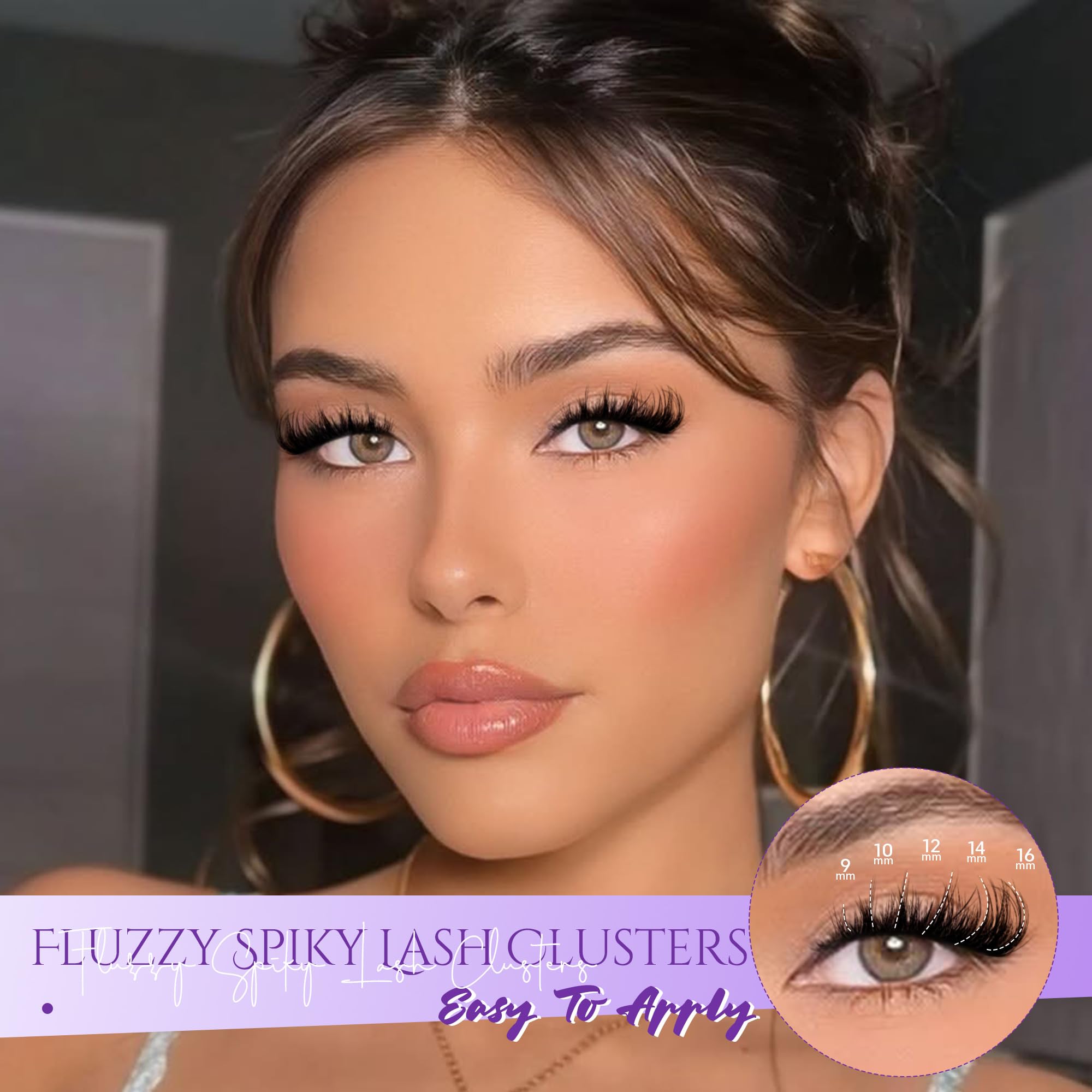 Eefofnn fairy-spikes lashes close-up reveals 8-17mm length versatility