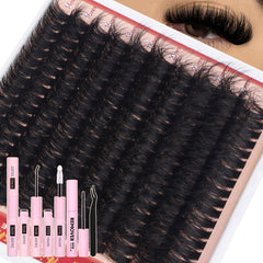Eefofnn fluffy lash clusters 270D lashes for dramatic volume look