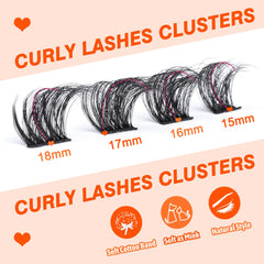 Eefofnn full cluster lashes 15-18mm clusters for voluminous wispy effect.