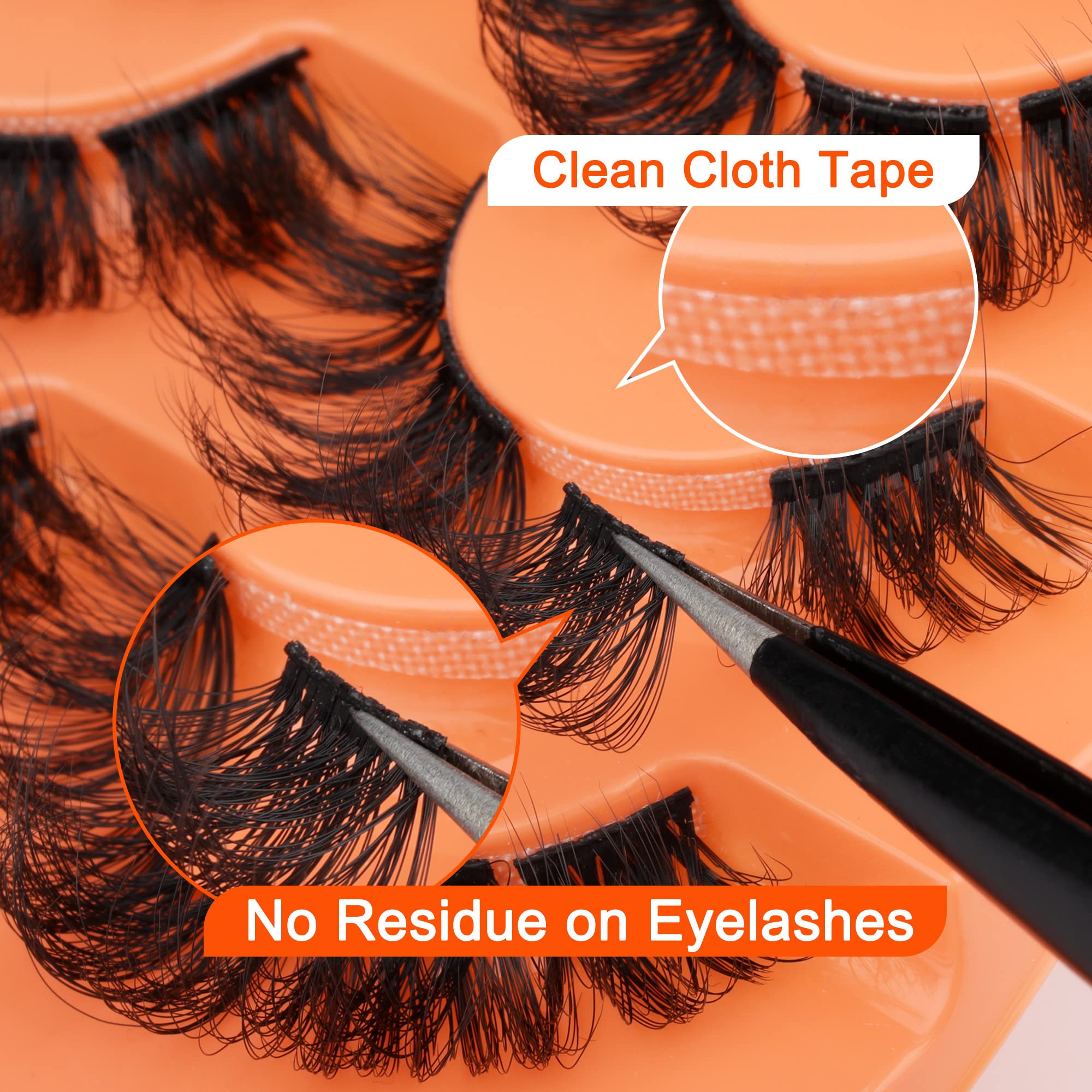 Eefofnn full cluster lashes cotton band comfort for easy wear.