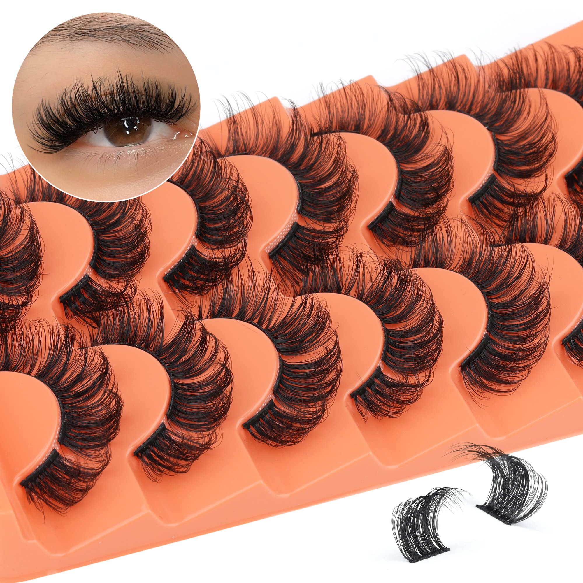 Eefofnn full cluster lashes diy-extension idea for at home styling.