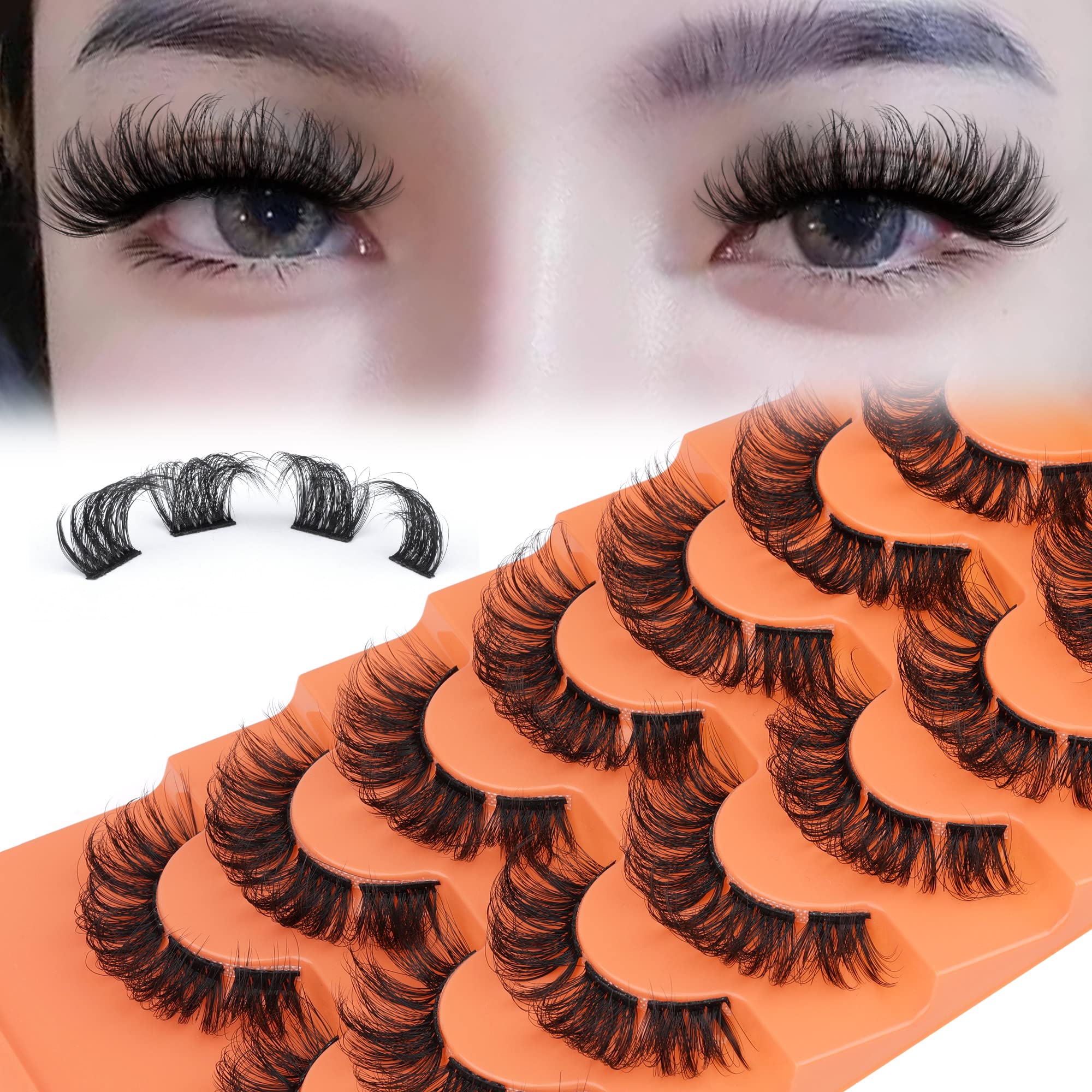 Eefofnn full cluster lashes soft fibers create featherlight drama.