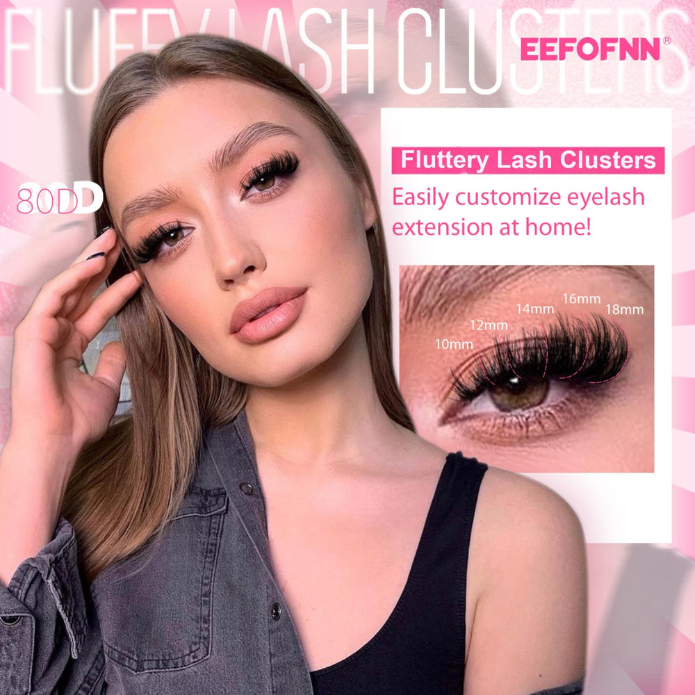 Eefofnn full lash clusters soft matte fibers offer mink-like shine