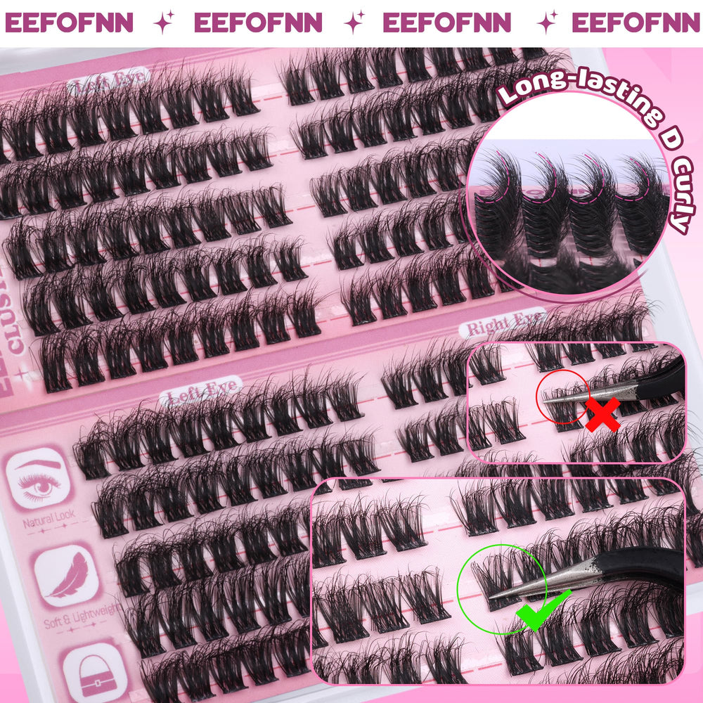 Eefofnn lash clusters 8-16mm lengths for versatile styles