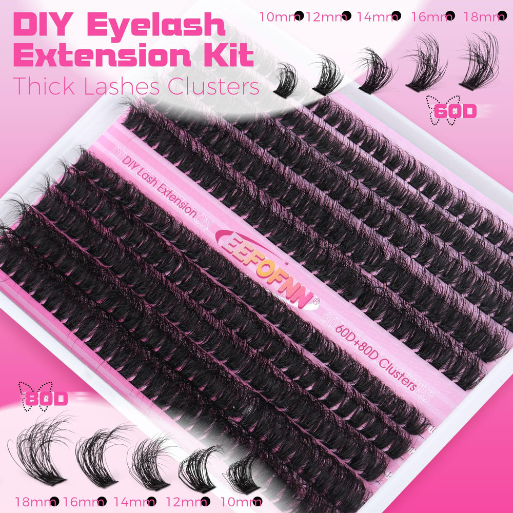 Eefofnn lash clusters application tools highlights tweezers and glue for precise DIY results