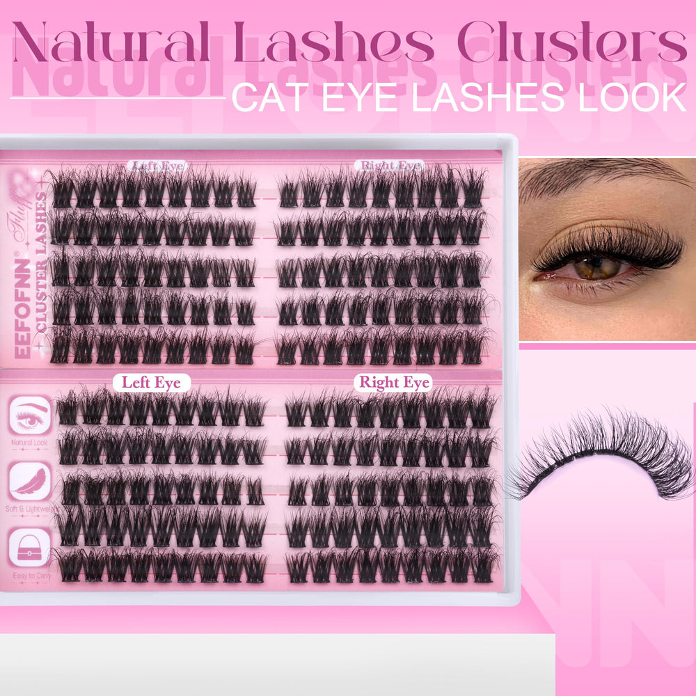 Eefofnn lash clusters left-right arrangement enables customizable cat-eye shapes