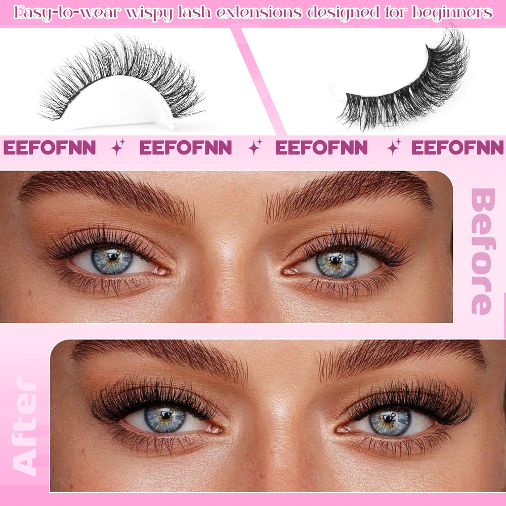 Eefofnn lash clusters lightweight fibers provide long-lasting comfort