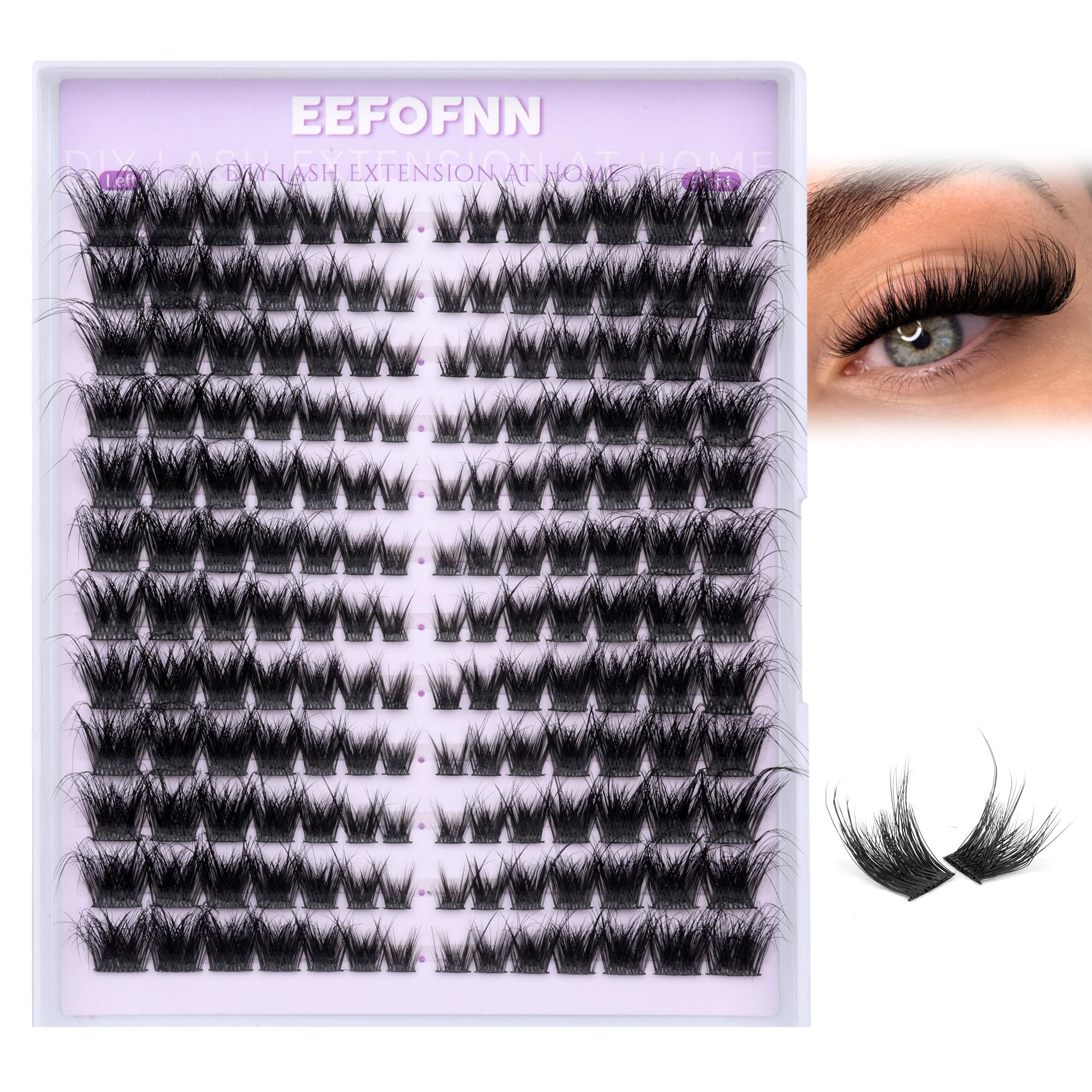 Eefofnn lightweight-synthetic-lashes close-up show comfortable, long-wearing extension