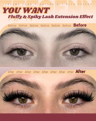 Eefofnn manga lash clusters 18mm doll-eye effect with center focus