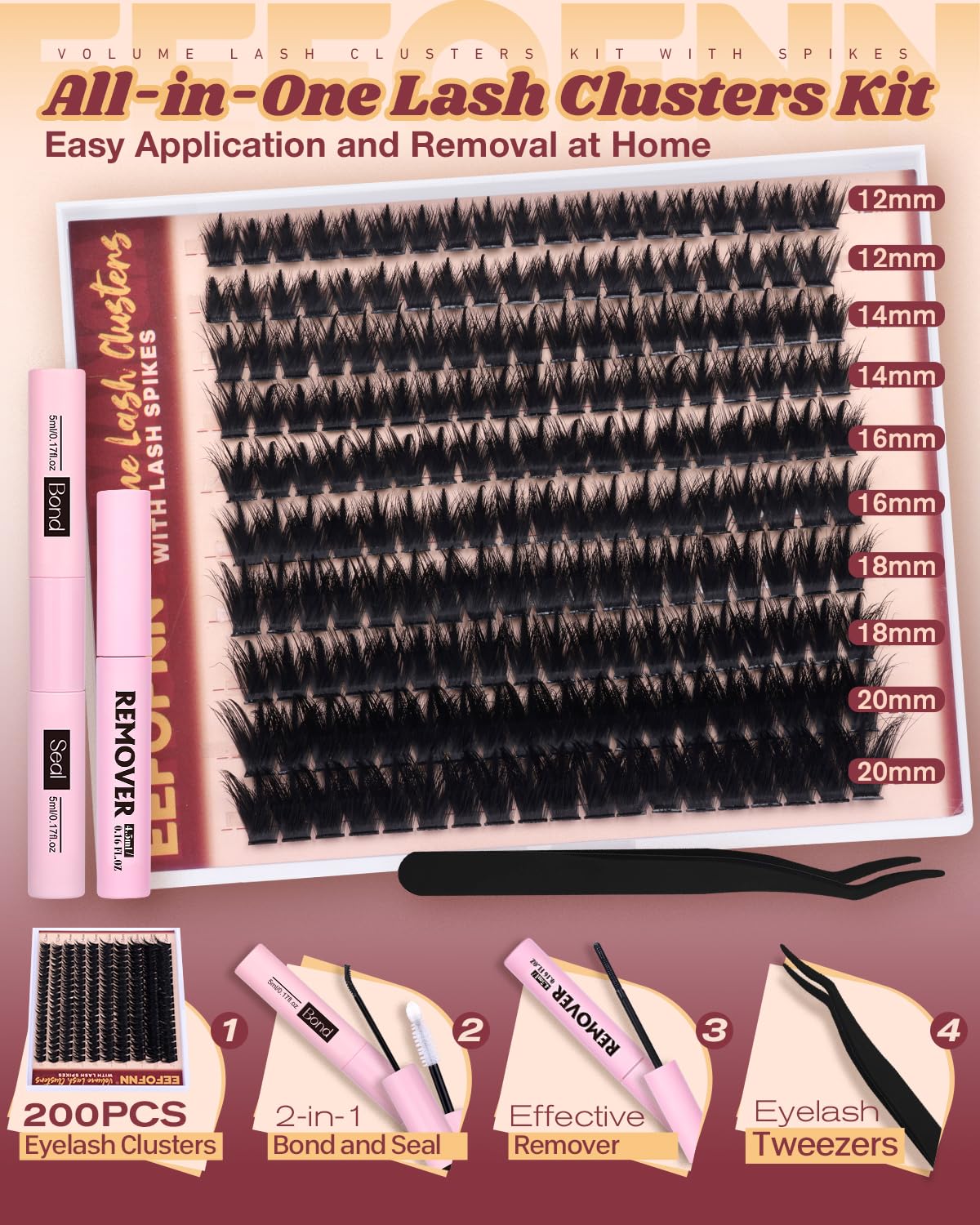 Eefofnn manga lash clusters 20mm spiky lashes for bold cosplay