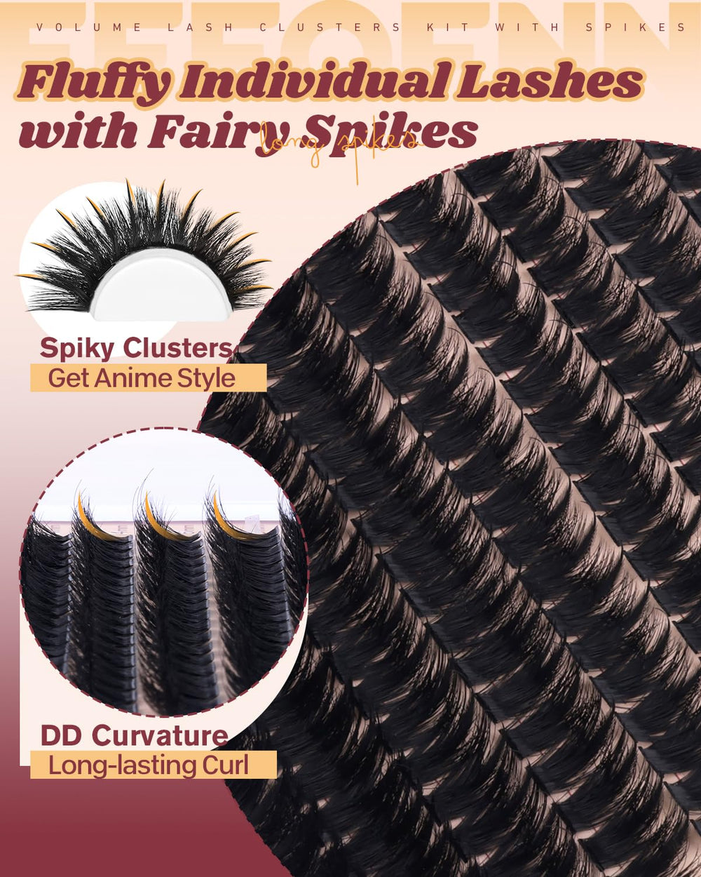 Eefofnn manga lash clusters all-in-one kit image features 200 clusters and essential tools