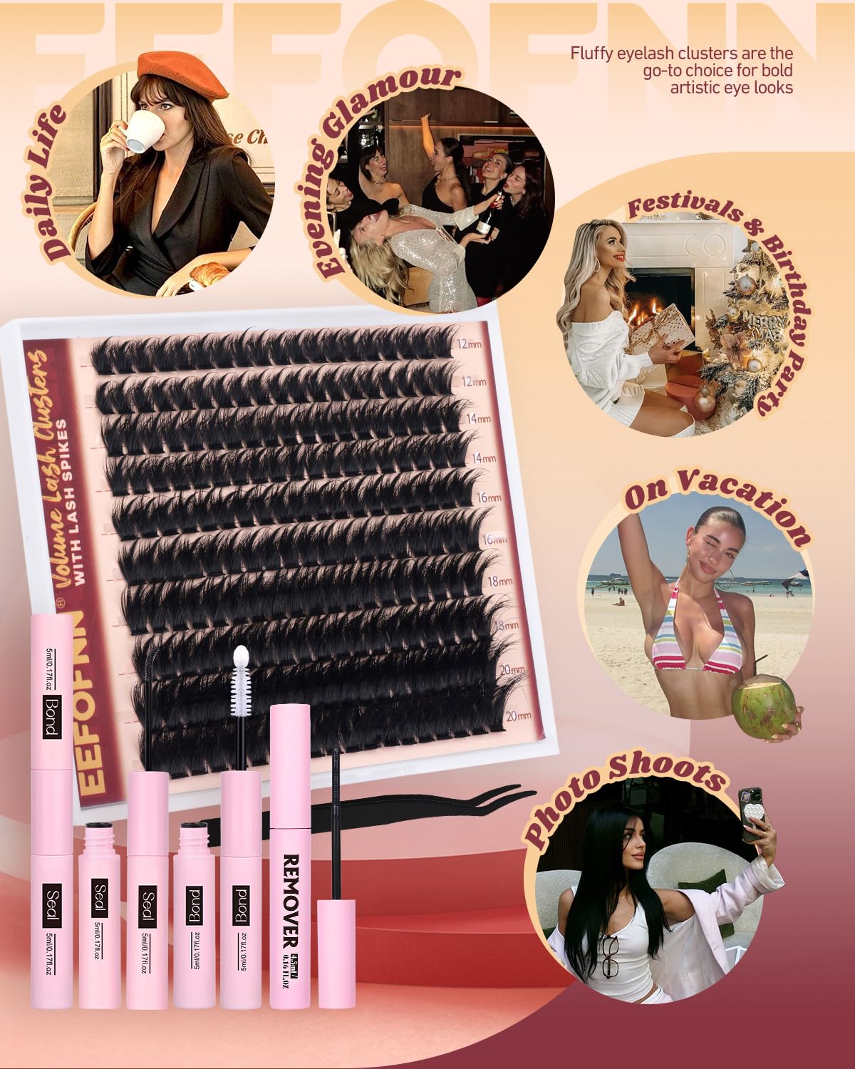 Eefofnn manga lash clusters remover for gentle easy adhesive removal