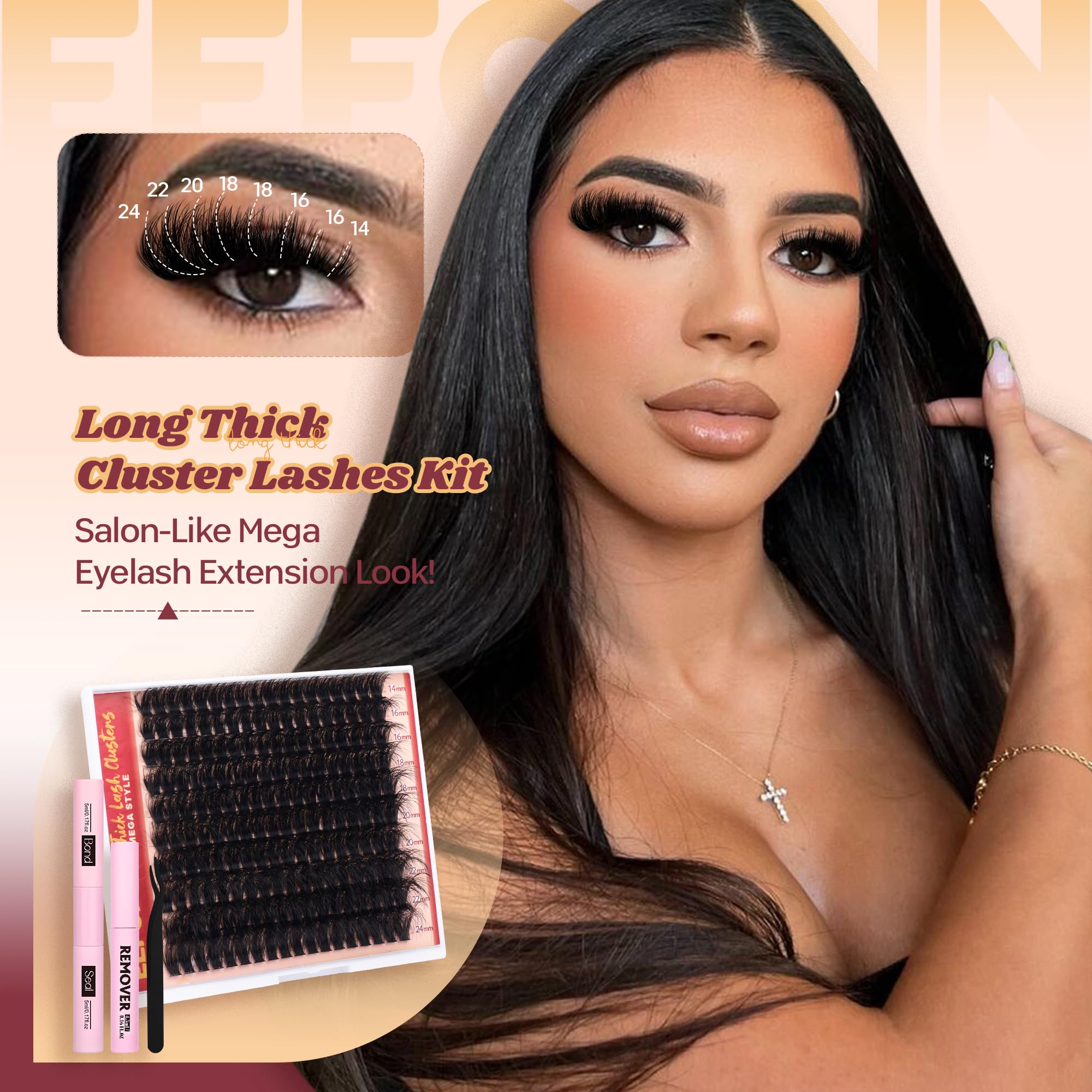Eefofnn volume lash clusters 270D density for dense lashes