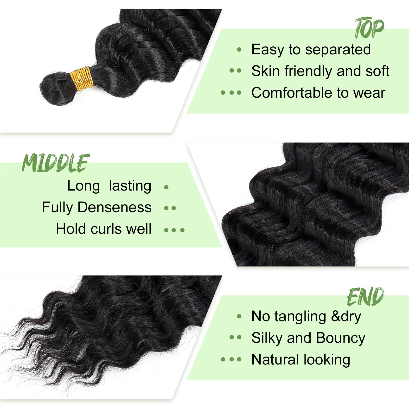 EERYA 2 packs deep wave crochet hair ready for versatile box braids.