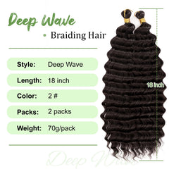 EERYA crochet hair 18 inch deep ocean wave ready for quick installs