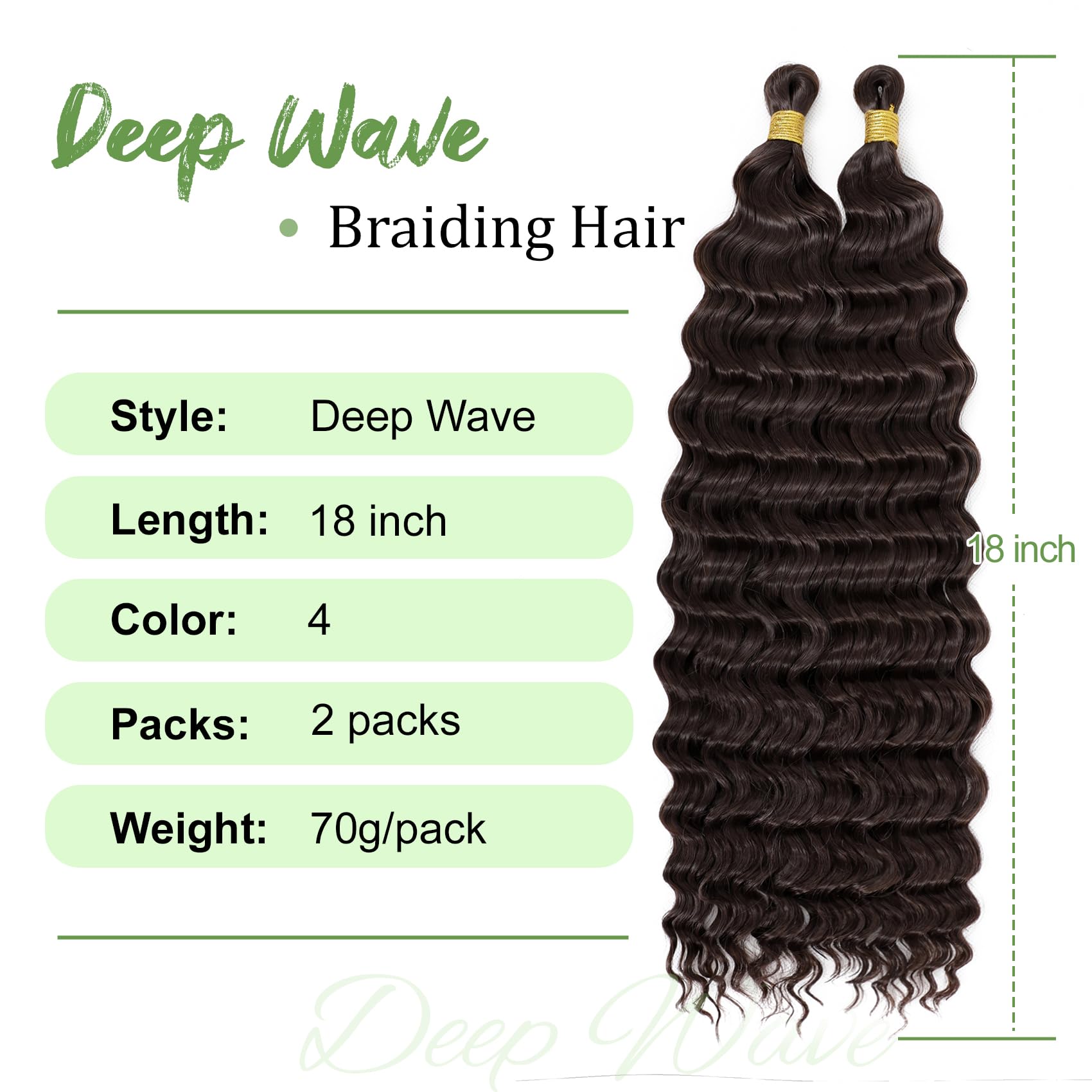 EERYA deep wave crochet hair 18-inch close-up highlights bouncy texture