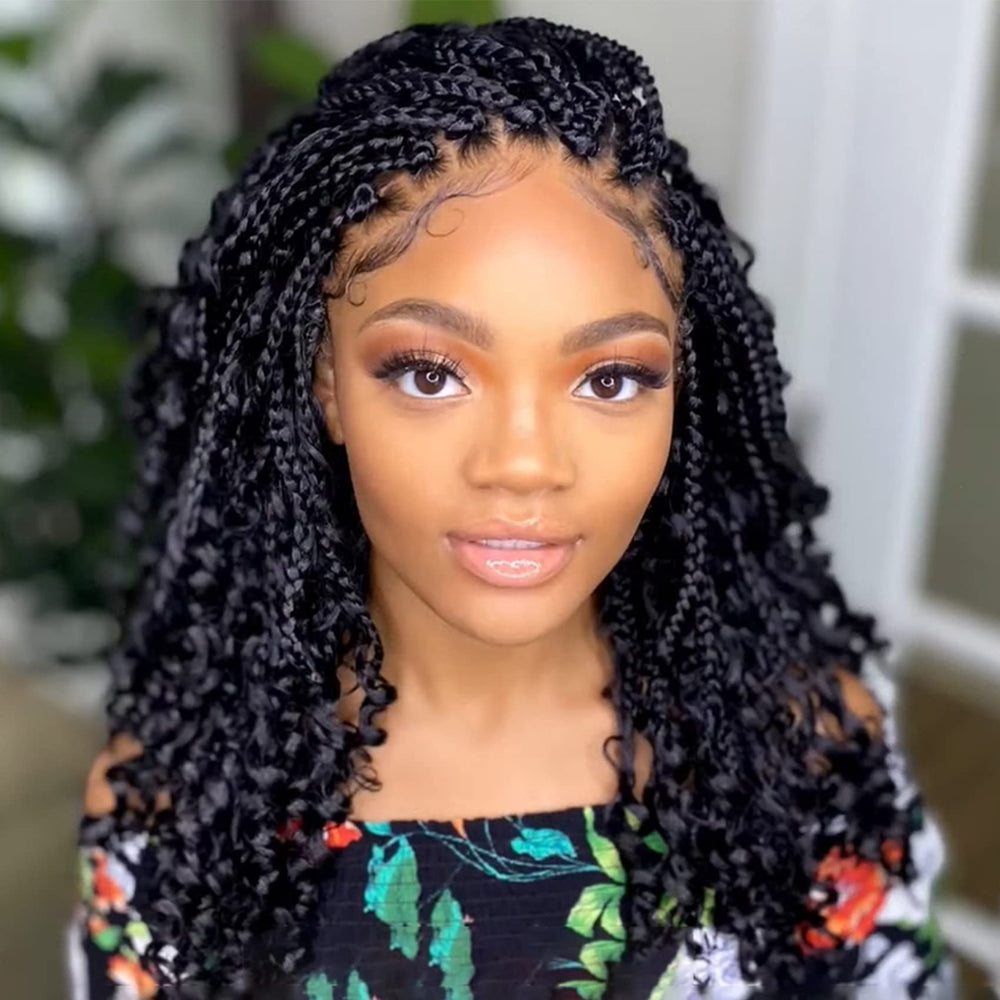 EERYA Goddess Box Braids full-head look on model demonstrates coverage.