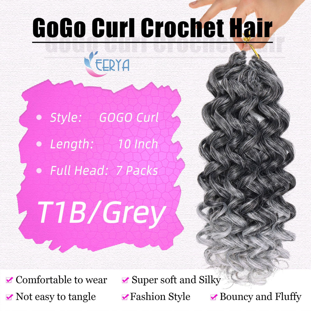 EERYA GOGO Curl 10in grey deep twist highlights defined curls for versatile looks.