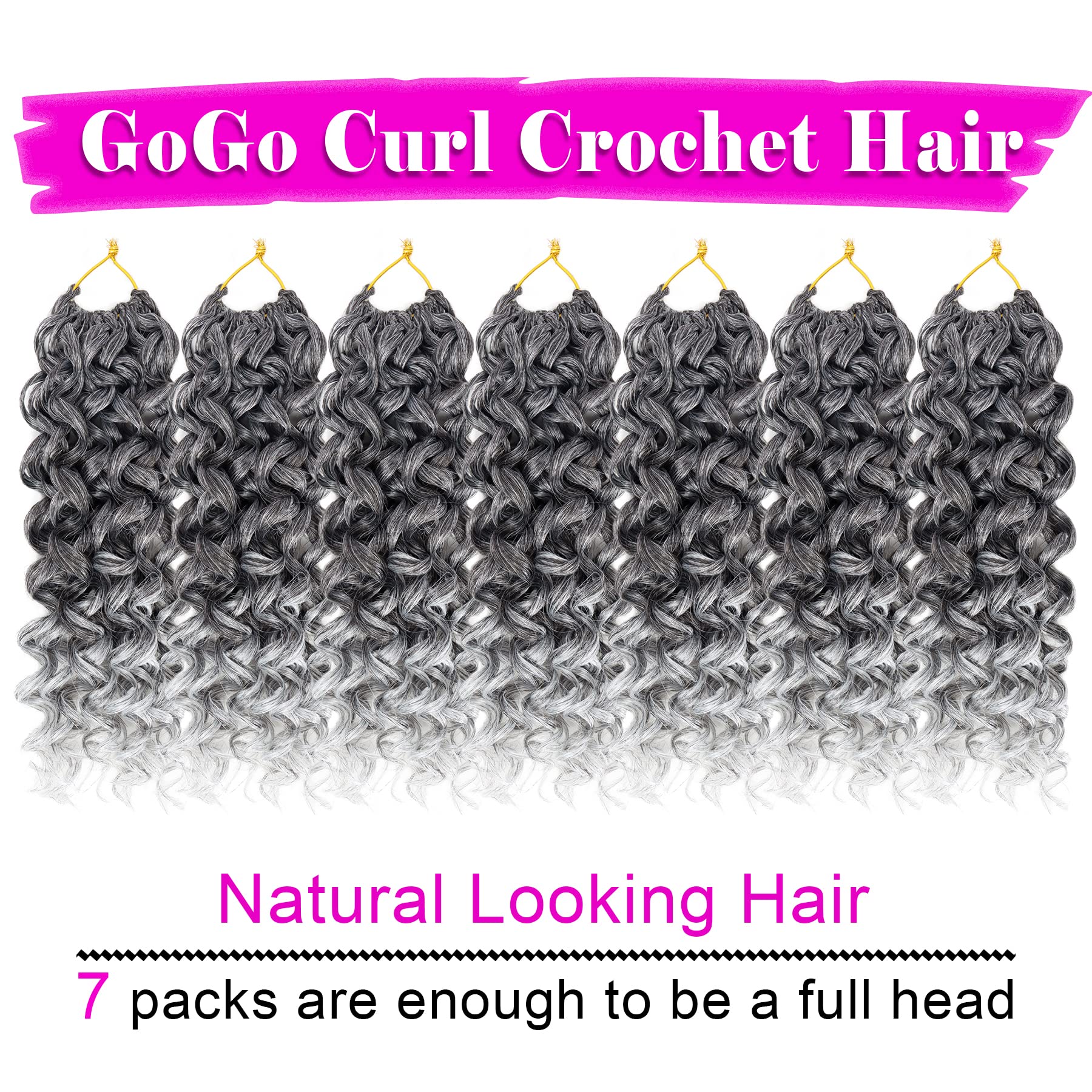 EERYA GOGO Curl 10in grey water wave displays natural texture for daily wear.