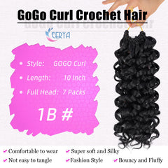 EERYA GoGo Curl Crochet Hair 10in close-up fiber texture shows softness and durability.