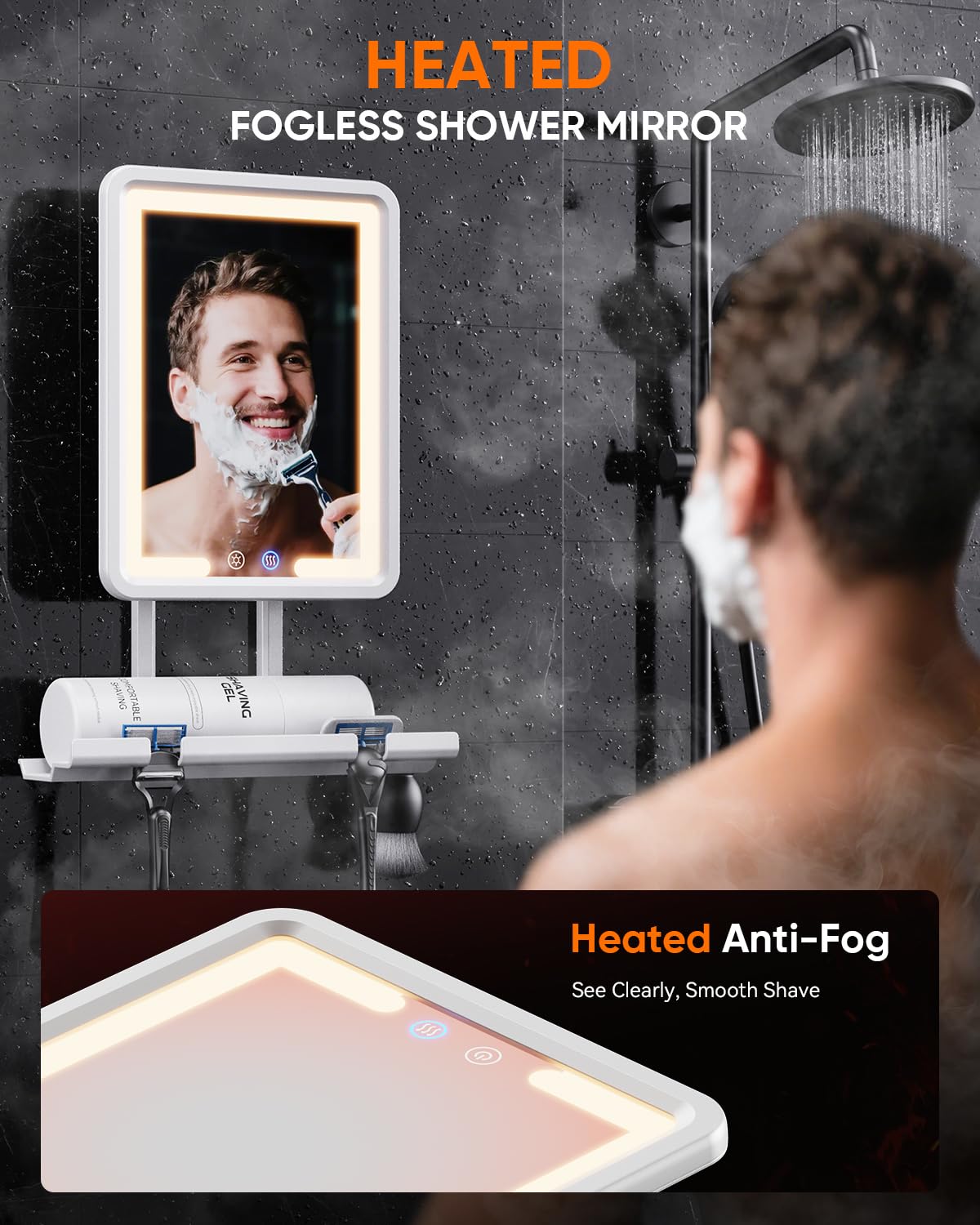 eeuuty fogless mirror 9-5x7-1-inch viewing area for bigger reflection