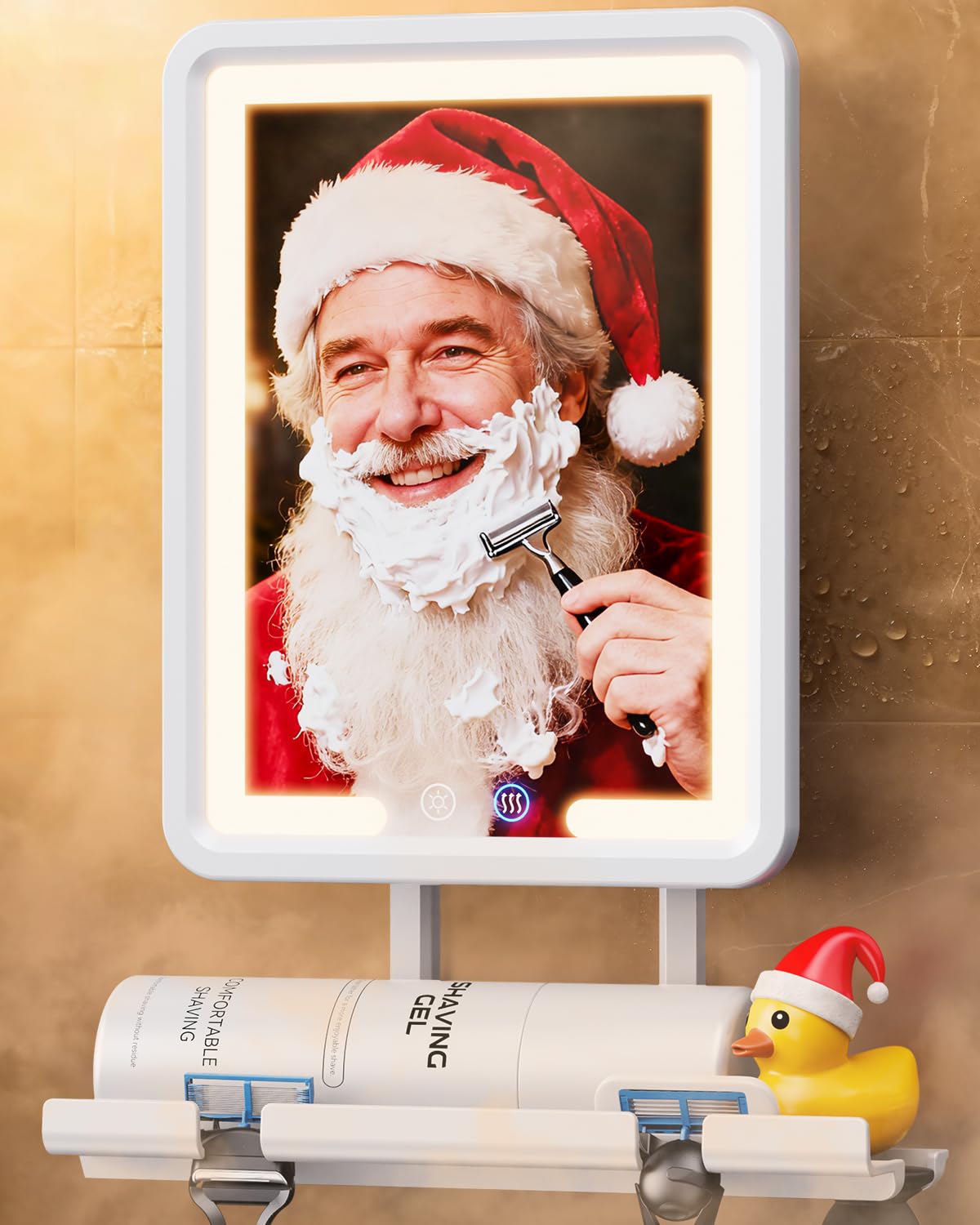 eeuuty heated shower mirror anti fog setup on bathroom wall for clear morning grooming