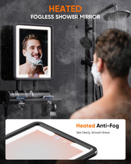 eeuuty heated shower mirror fogless anti-fog technology prevents steam before shaving.