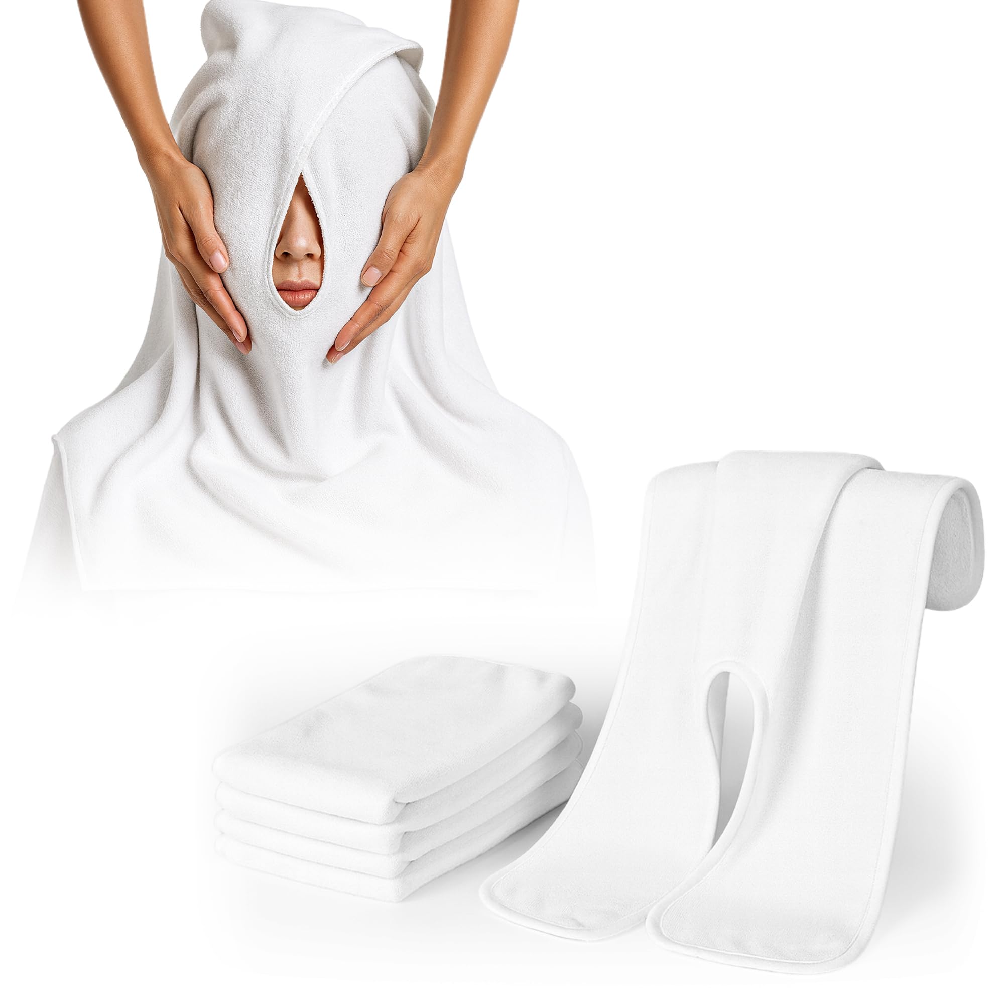 Efforest face towel U-shape white provides breathable comfort during spa sessions.