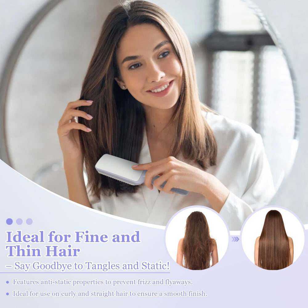 Effortless Self-Cleaning Anti-Static Hair Brush ideal for fine thin hair detangling.