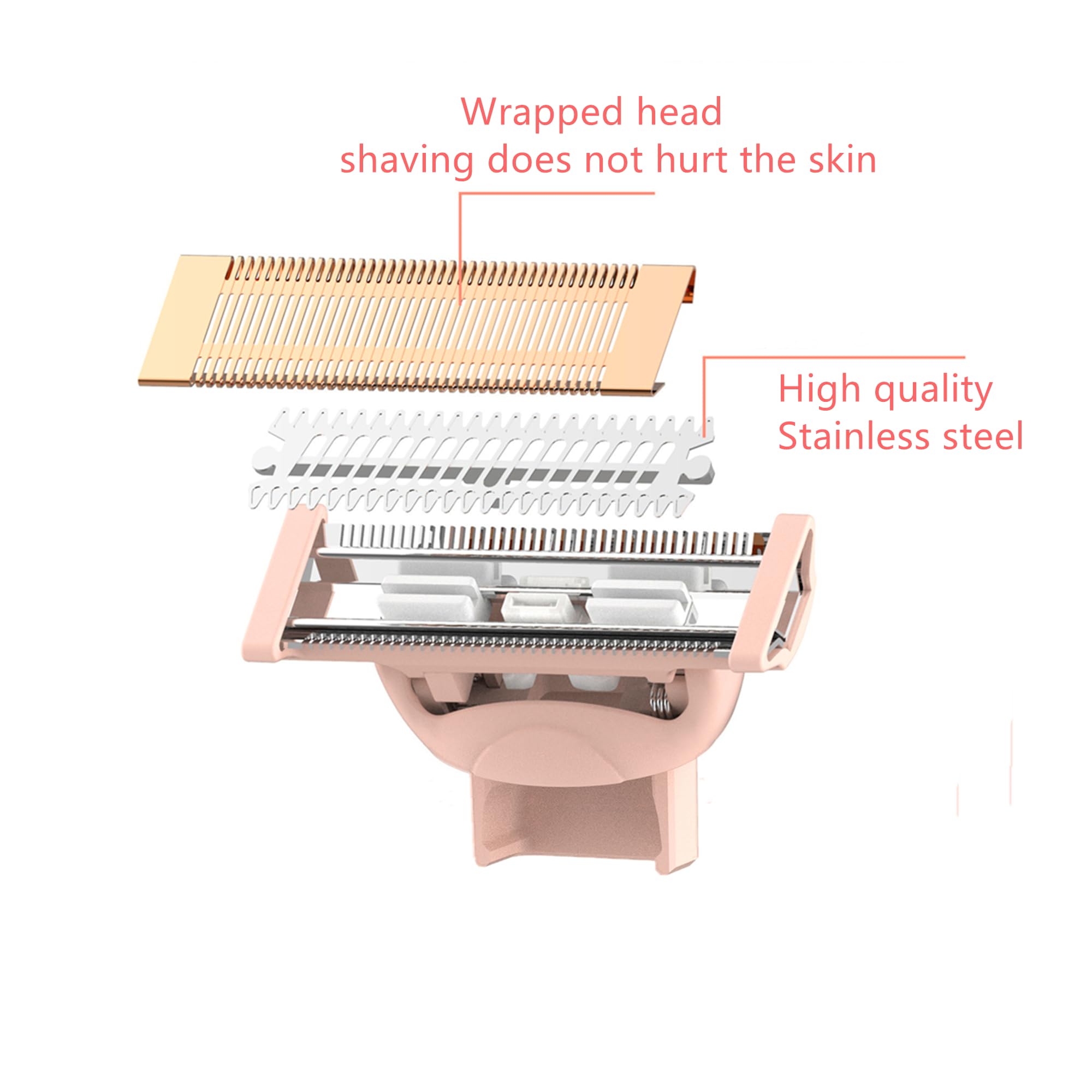 Efsanony rose-gold replacement heads held for precise hair removal.