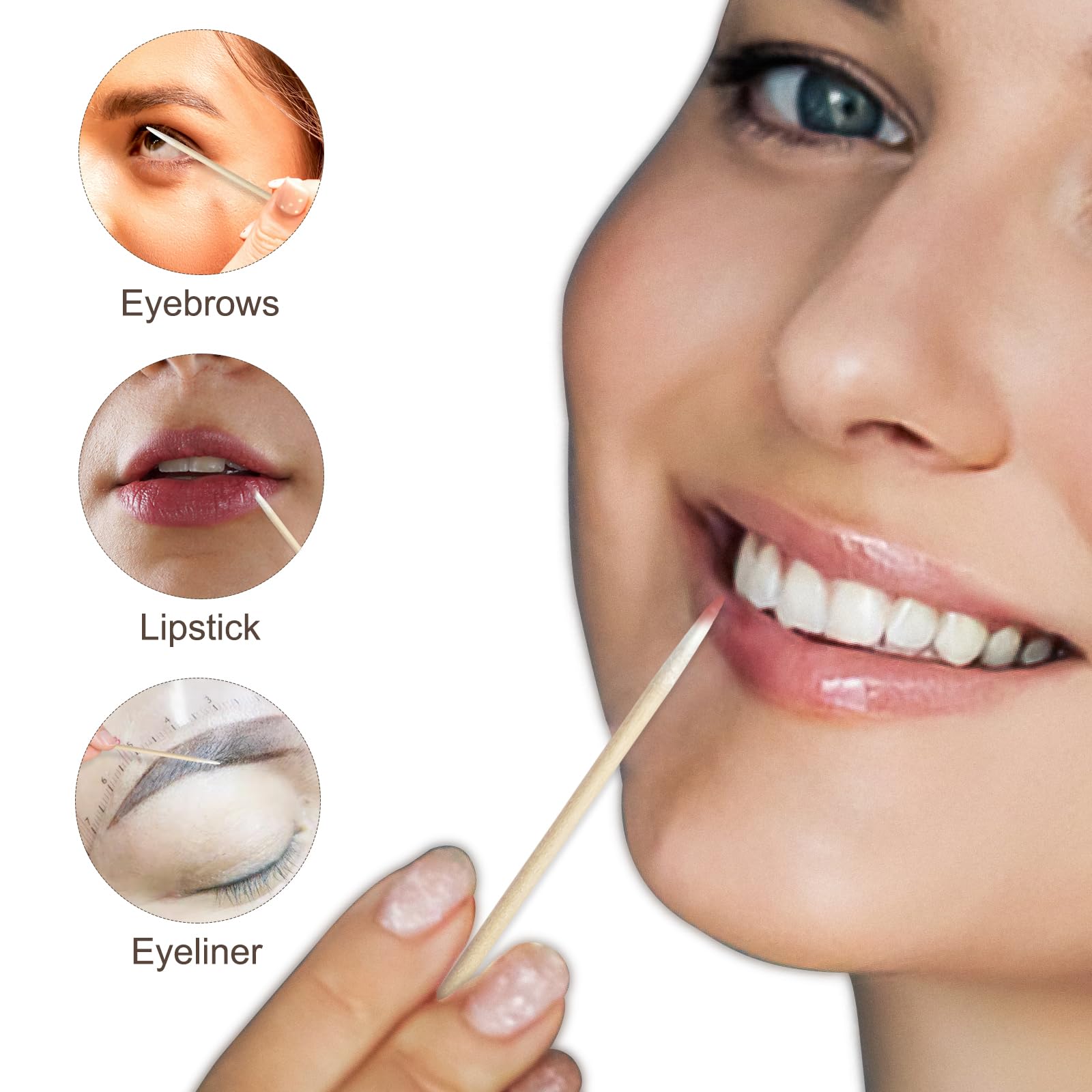 Egaageoi 4-inch wooden sticks provide sturdy control on swabs.