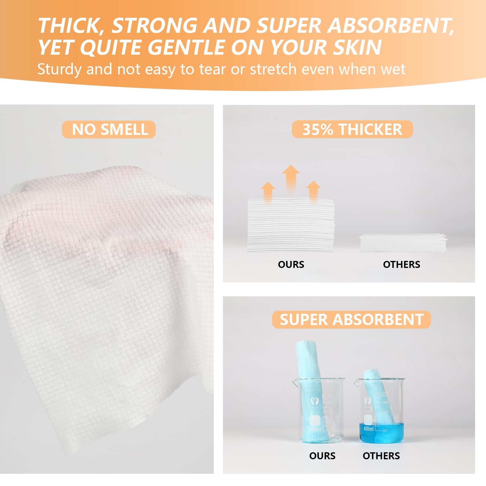 Disposable washcloths for quick dry after cleansing and makeup removal.