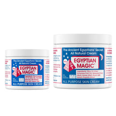 Egyptian Magic cream bottle closeup highlighting premium hydration for face and body.