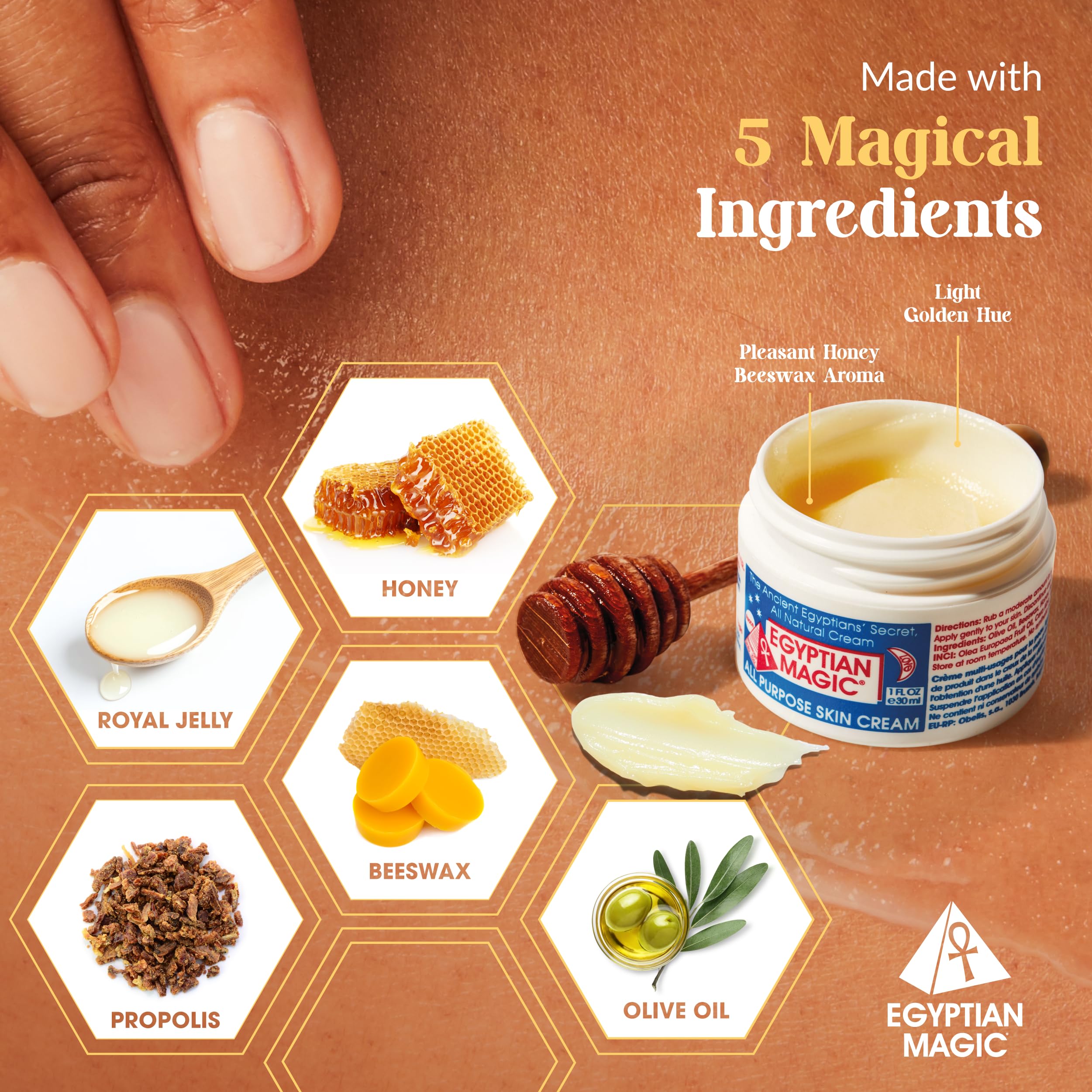Egyptian Magic cream lip balm usage supporting smooth, nourished lips.