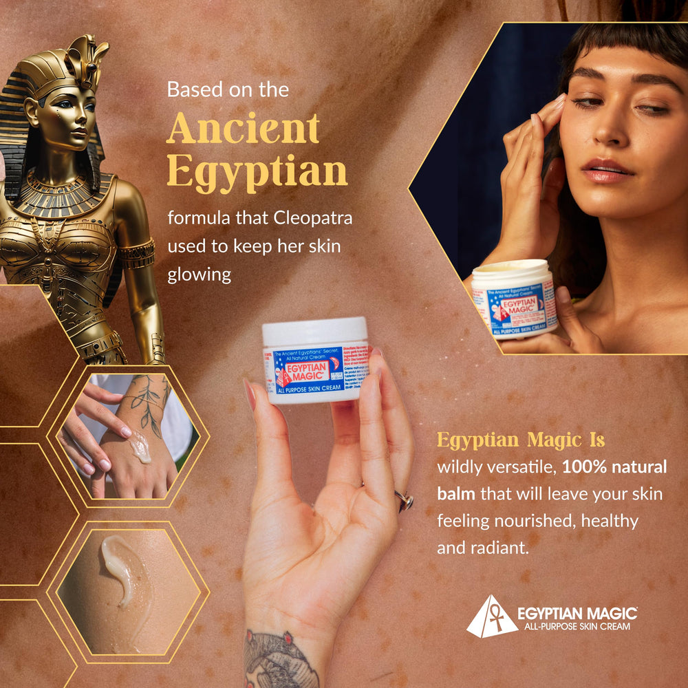 Egyptian Magic skin cream application—smooth finish for daily hydration.