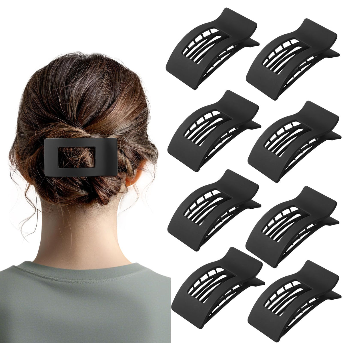 Ehaler 8-pack French flat hair clips—strong grip for all hair types, all-day hold.